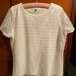 White Short Sleeve Top, Size XL, Calvin Klein